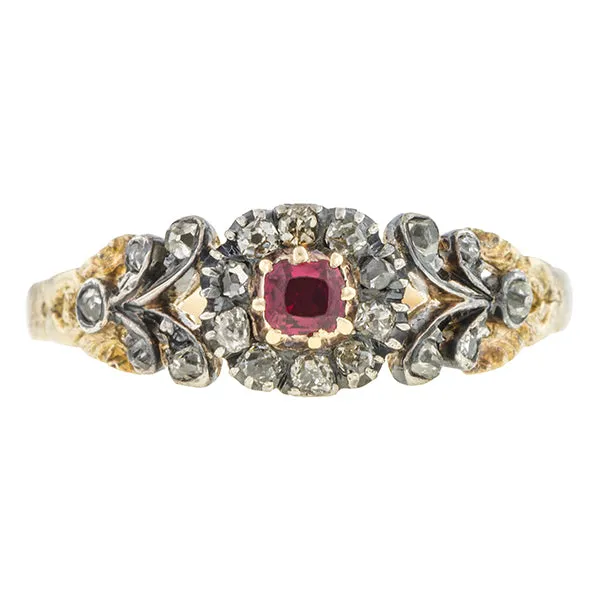Georgian Ruby & Diamond Ring