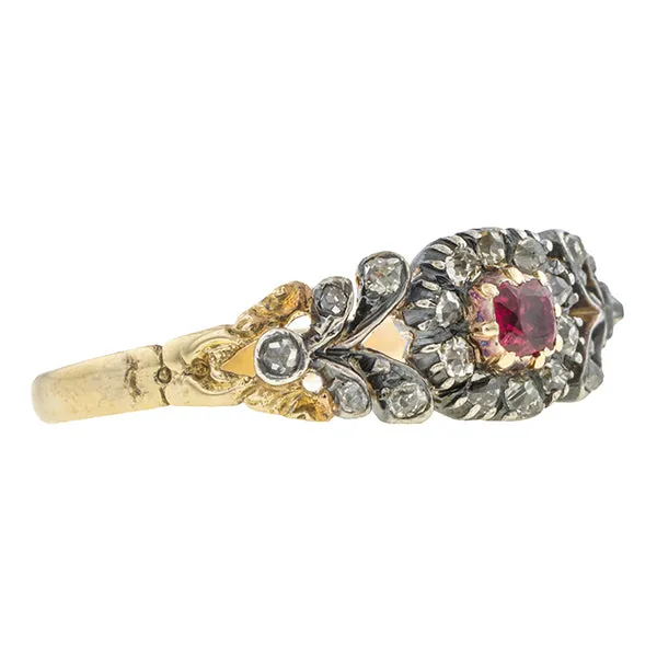 Georgian Ruby & Diamond Ring