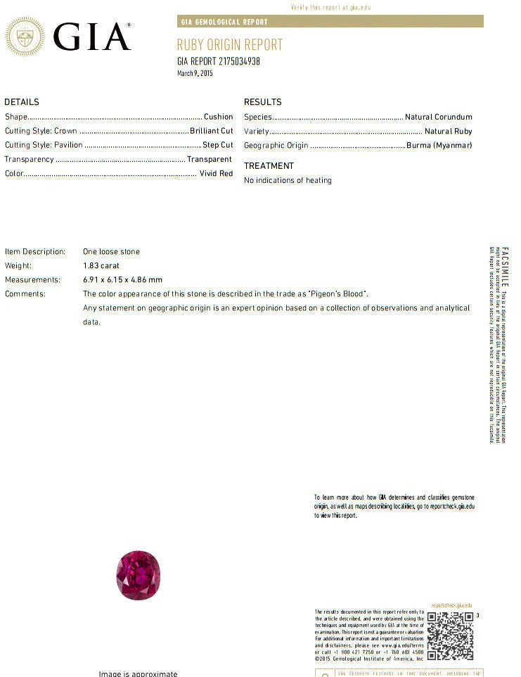 GIA Certified 3.24ct red origin ruby diamonds ring 18kt cocktail petite