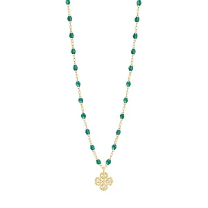 GIGI CLOZEAU- Classic Lucky Clover Necklace- 16.5"- EMERALD