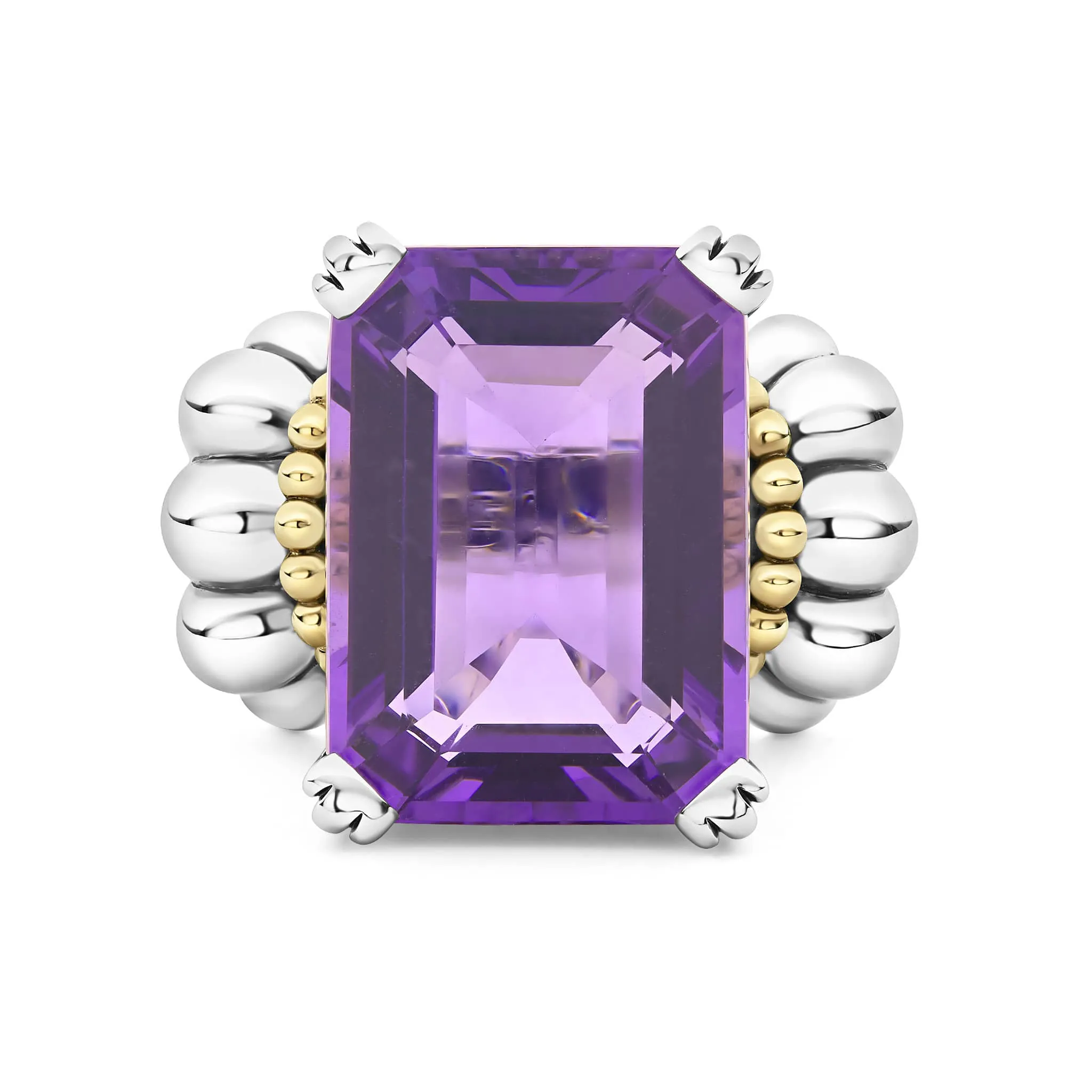 Glacier Extra Large Emerald-Cut Amethyst Ring