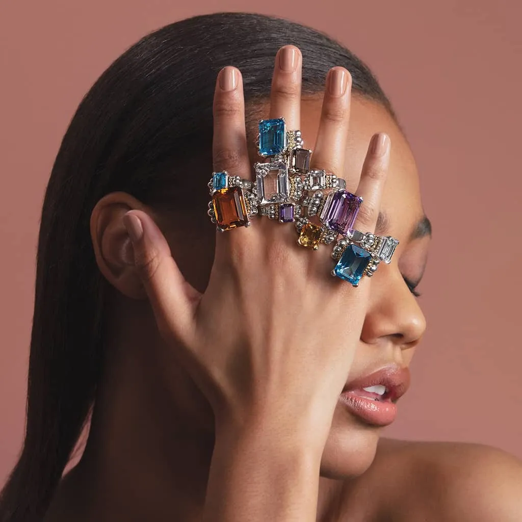 Glacier Extra Large Emerald-Cut Amethyst Ring