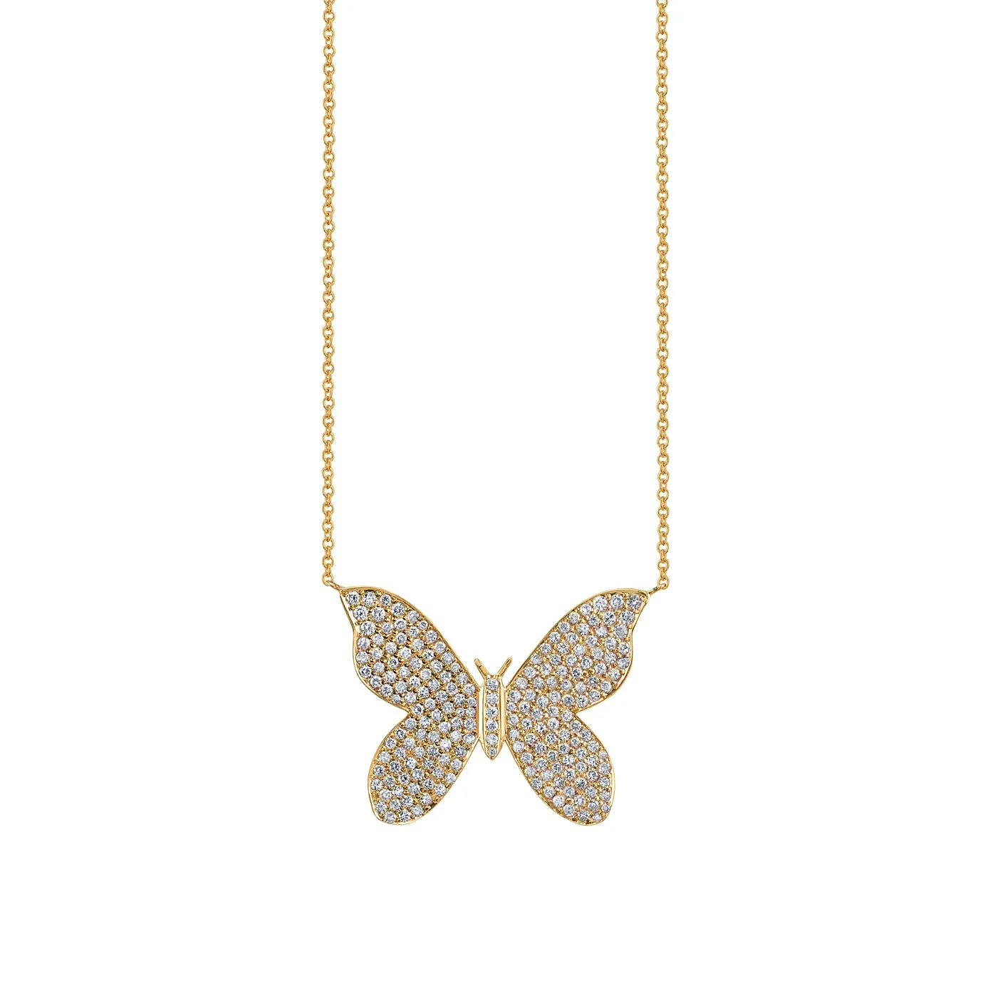Gold & Diamond Large Butterfly Necklace