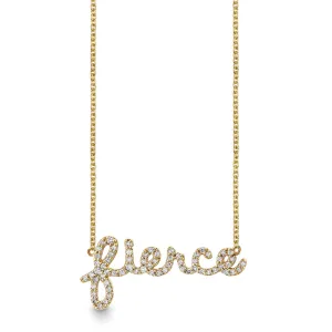 Gold & Diamond Small Fierce Script Necklace