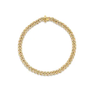 Gold & Diamond Thin Link Bracelet