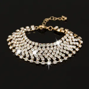 Gold and silver plated girl crystal bracelet 2015 valentine day gift fashion  rhinestone bracelet  stone jewelry B006