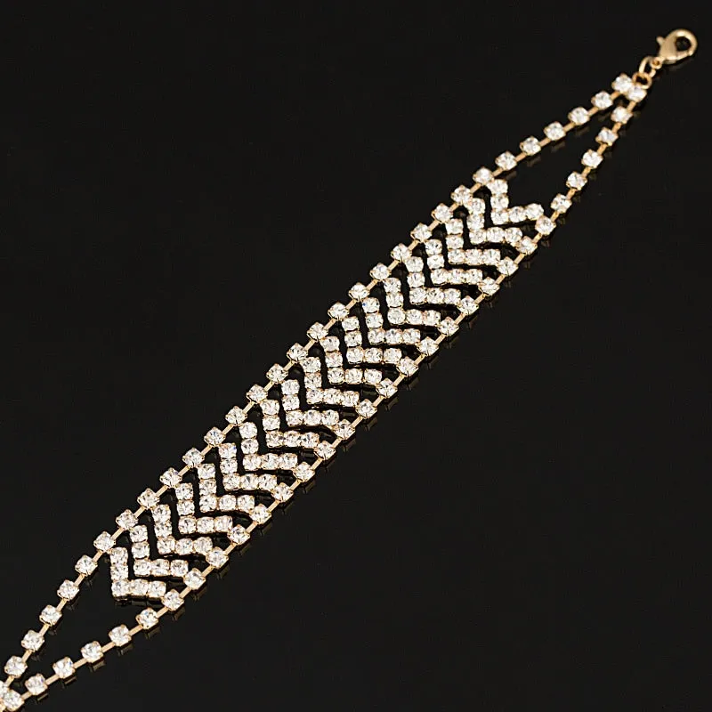 Gold and silver plated girl crystal bracelet 2015 valentine day gift fashion  rhinestone bracelet  stone jewelry B006