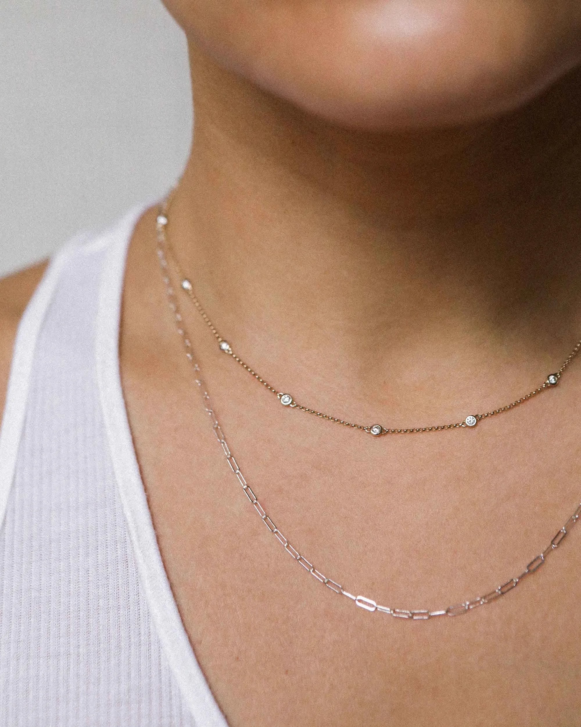 Gold Bezel Set Diamond Chain