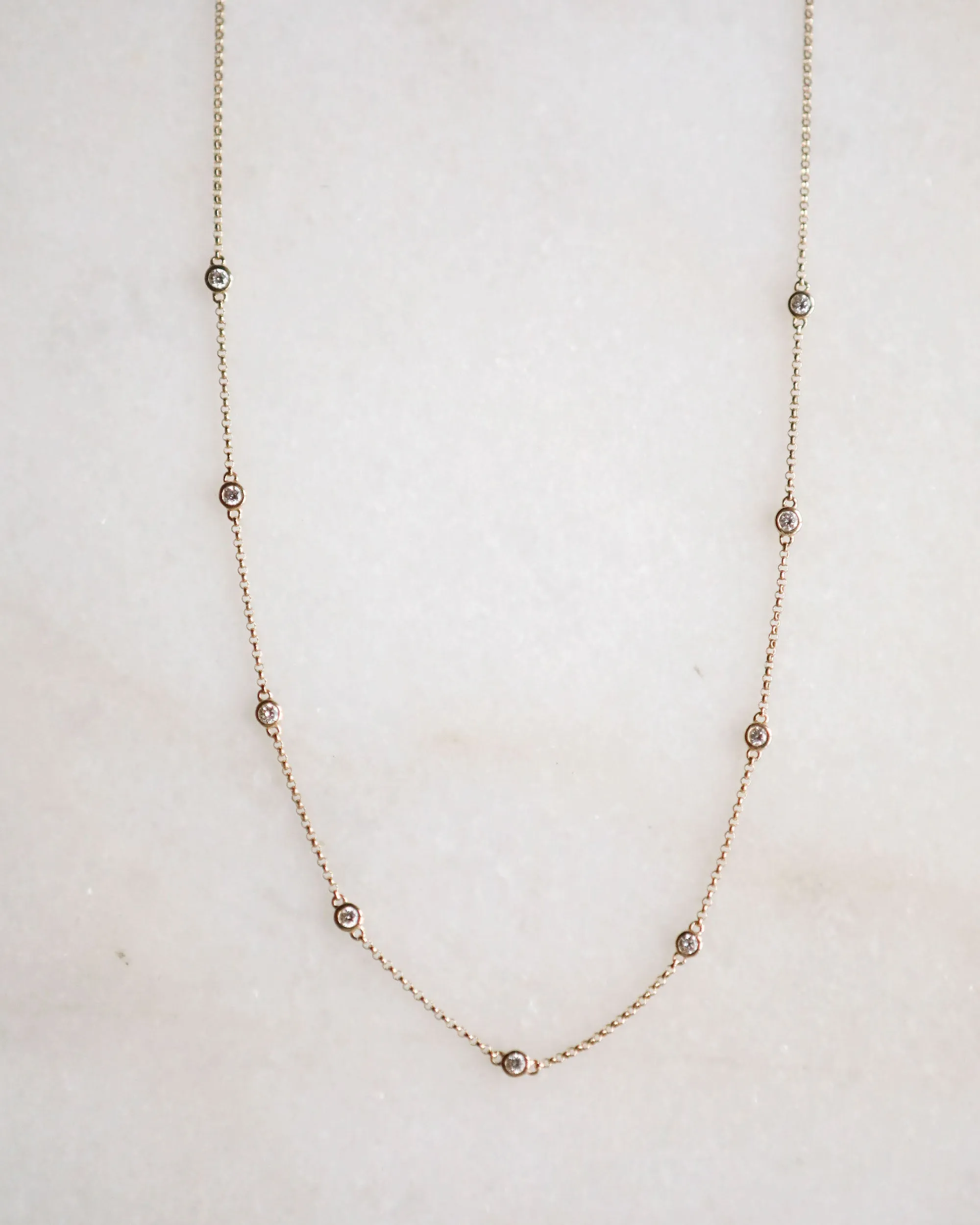 Gold Bezel Set Diamond Chain