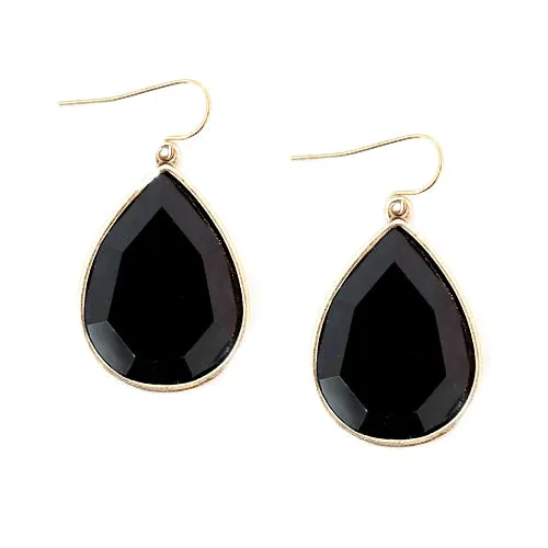 GOLD-BLACK EARRINGS  #SE30954_GLD-OX (EC2)