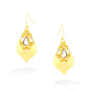 GOLD CRYSTAL TEARDROP  EARRINGS #ADX6800098 (SHAD3)