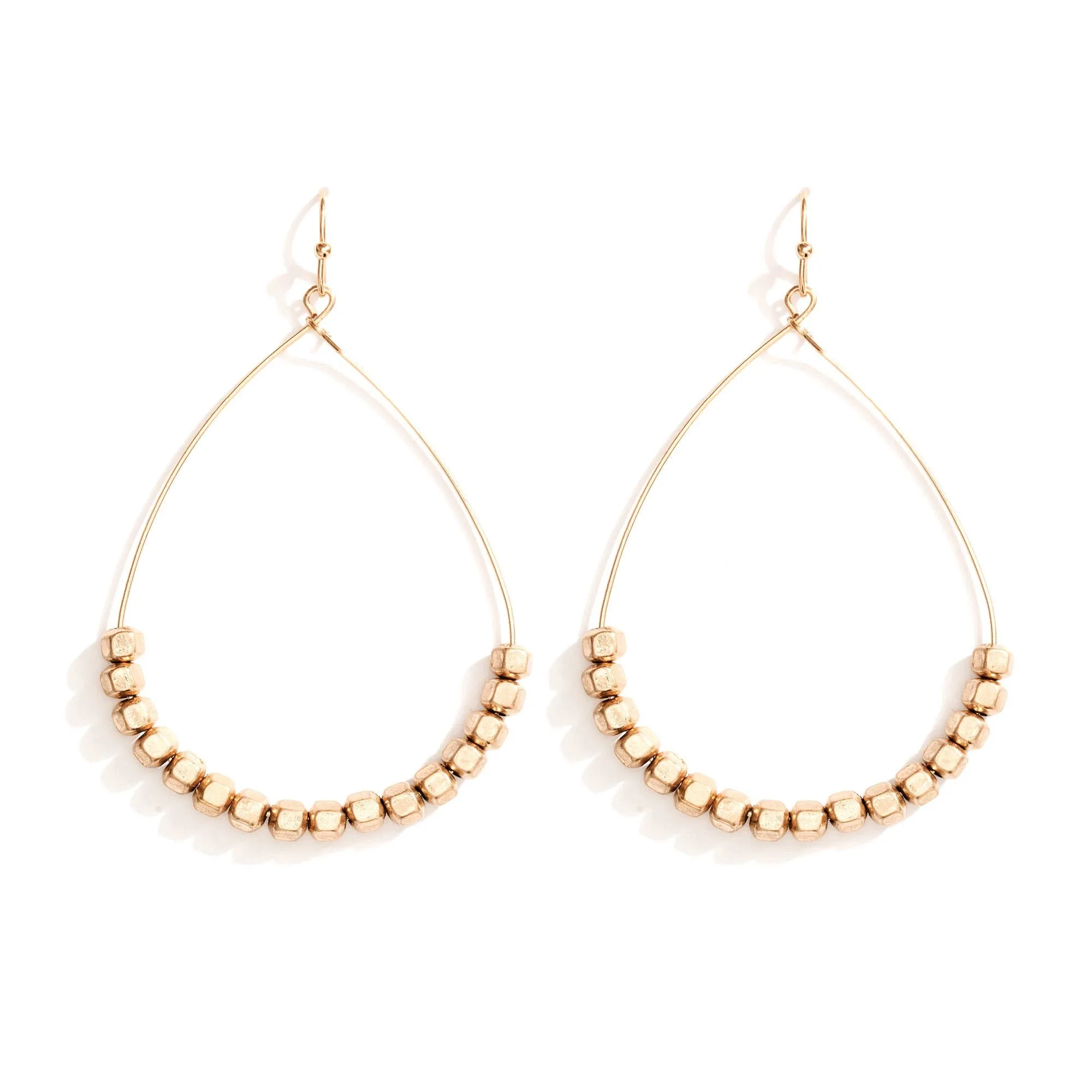 Gold Drop Hex Earrings