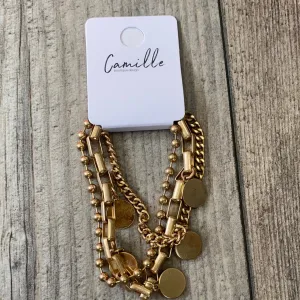 Gold link bracelets