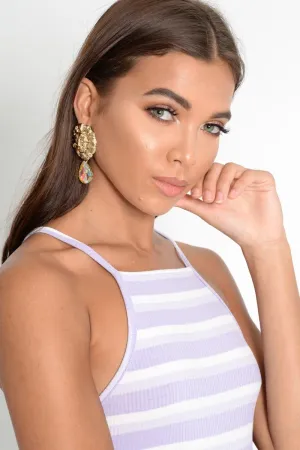 Gold Lion Teardrop Earrings - Genecis