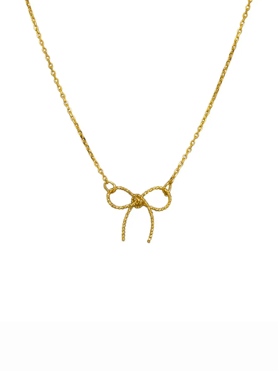 Gold Petite Florence Bow Necklace | Tiger Tree