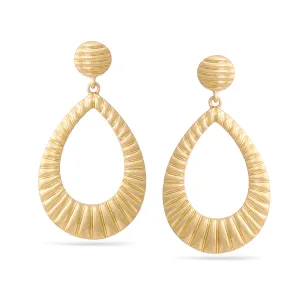 GOLD STRIPE TEARDROP POST EARRINGS #SQ291-2739GD (AH21)