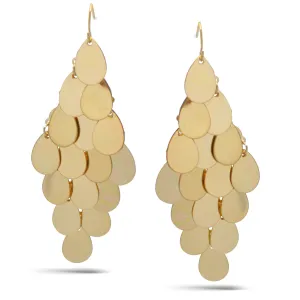 GOLD TEARDROP CHANDELIER EARRINGS#SQ6378G (GA15)