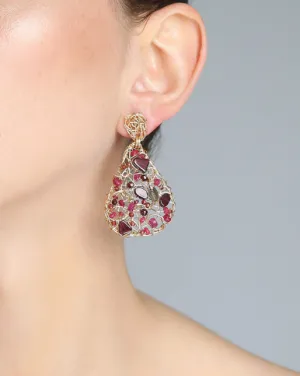 Gota Button Dangle Earrings (40mm)