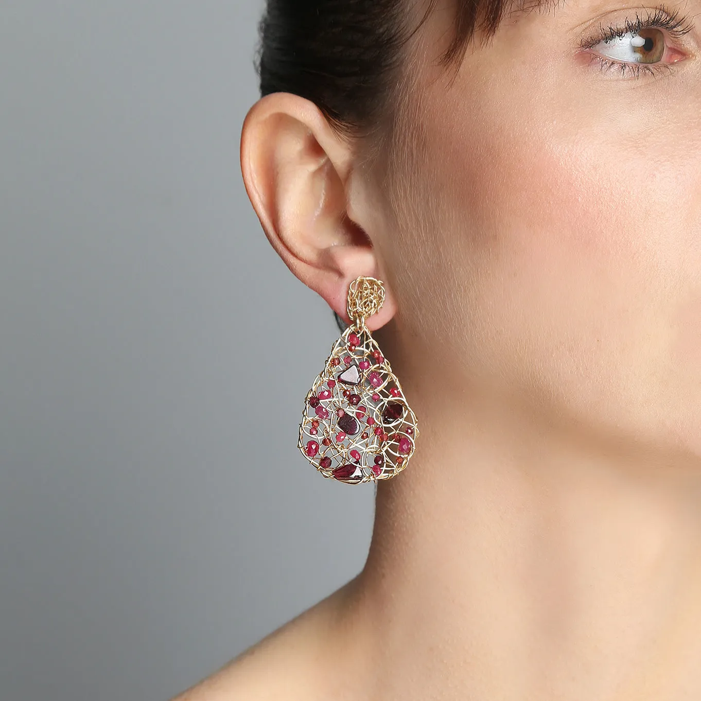 Gota Button Dangle Earrings (40mm)