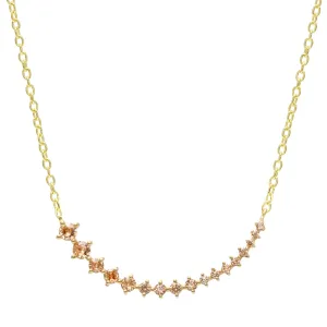 Graduated Gemstone Curved Bar Necklace