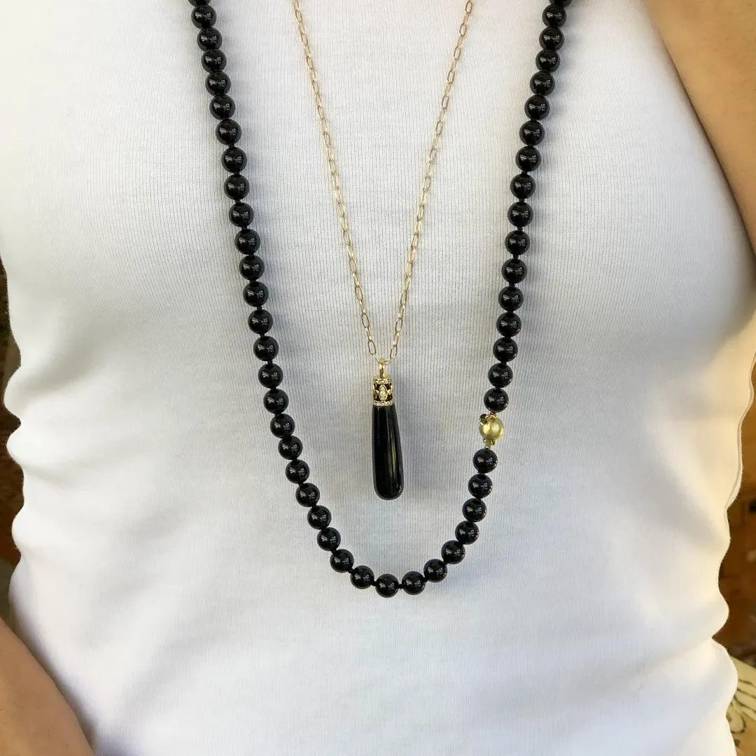 Grande Drop Pendant in Black Onyx