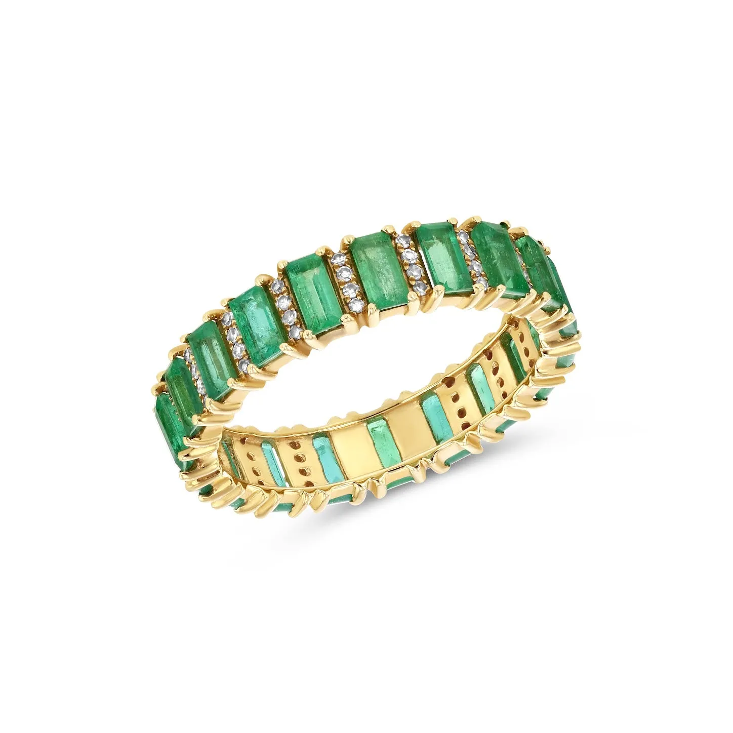 Green Emerald Eternity Band