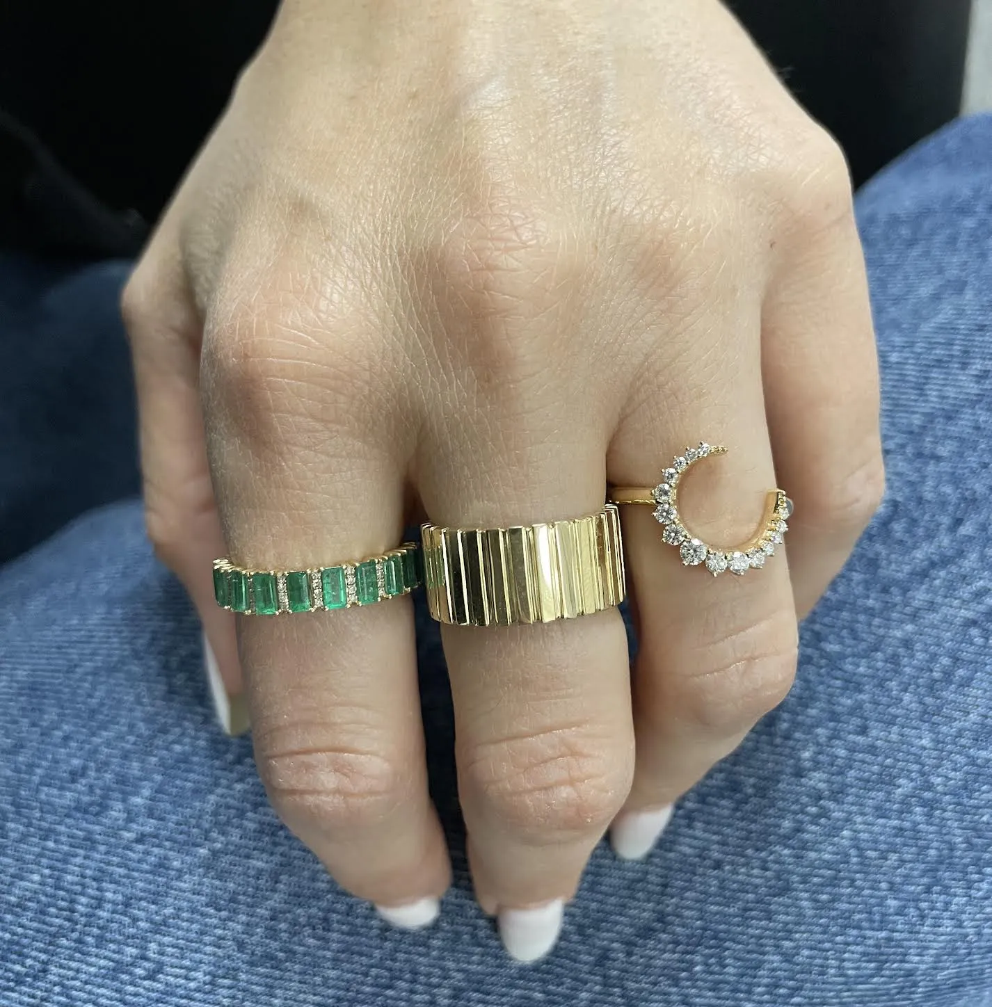 Green Emerald Eternity Band