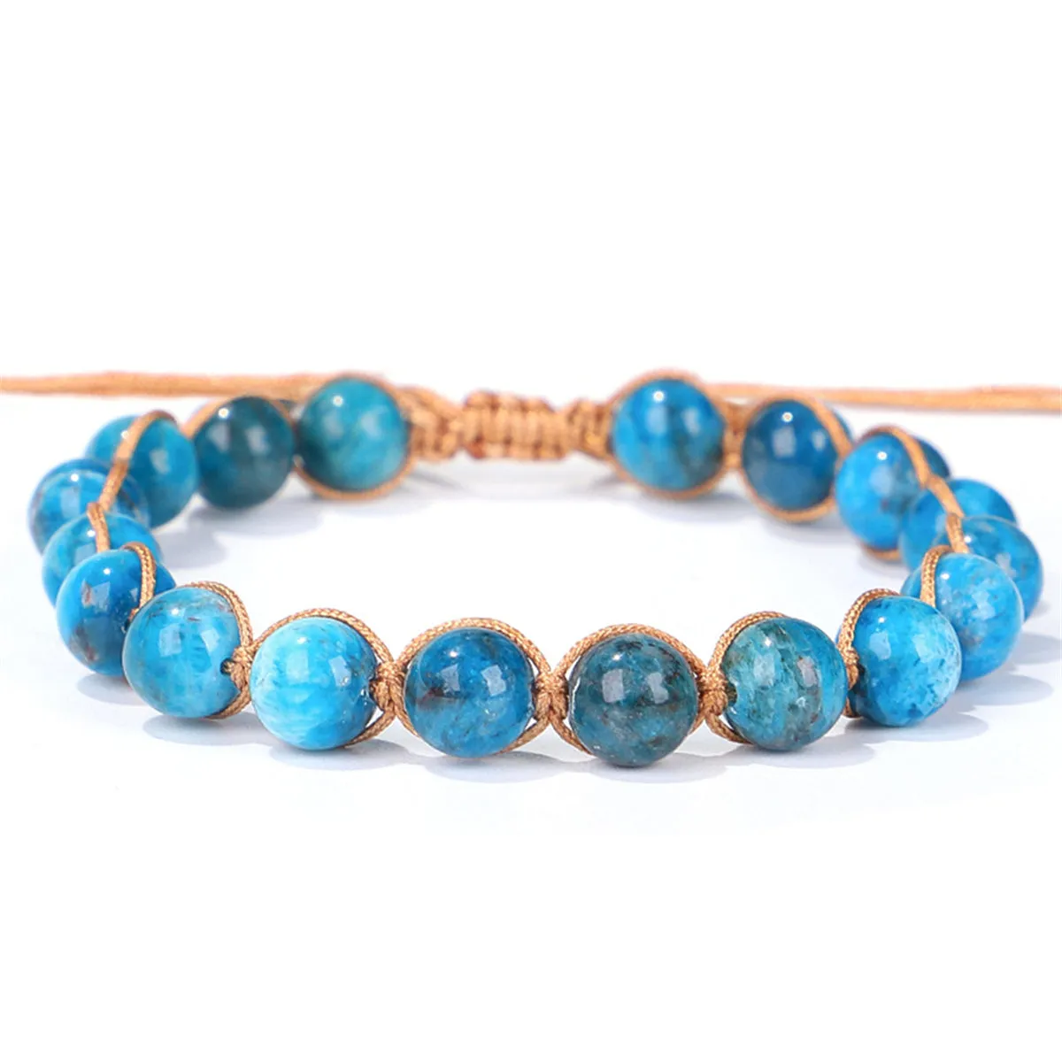 Green Quartz & Brown Beaded Adjustable Bracelet