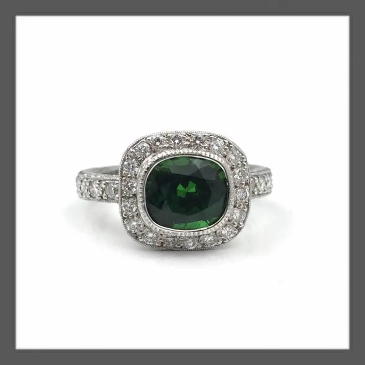 Green Tourmaline Halo