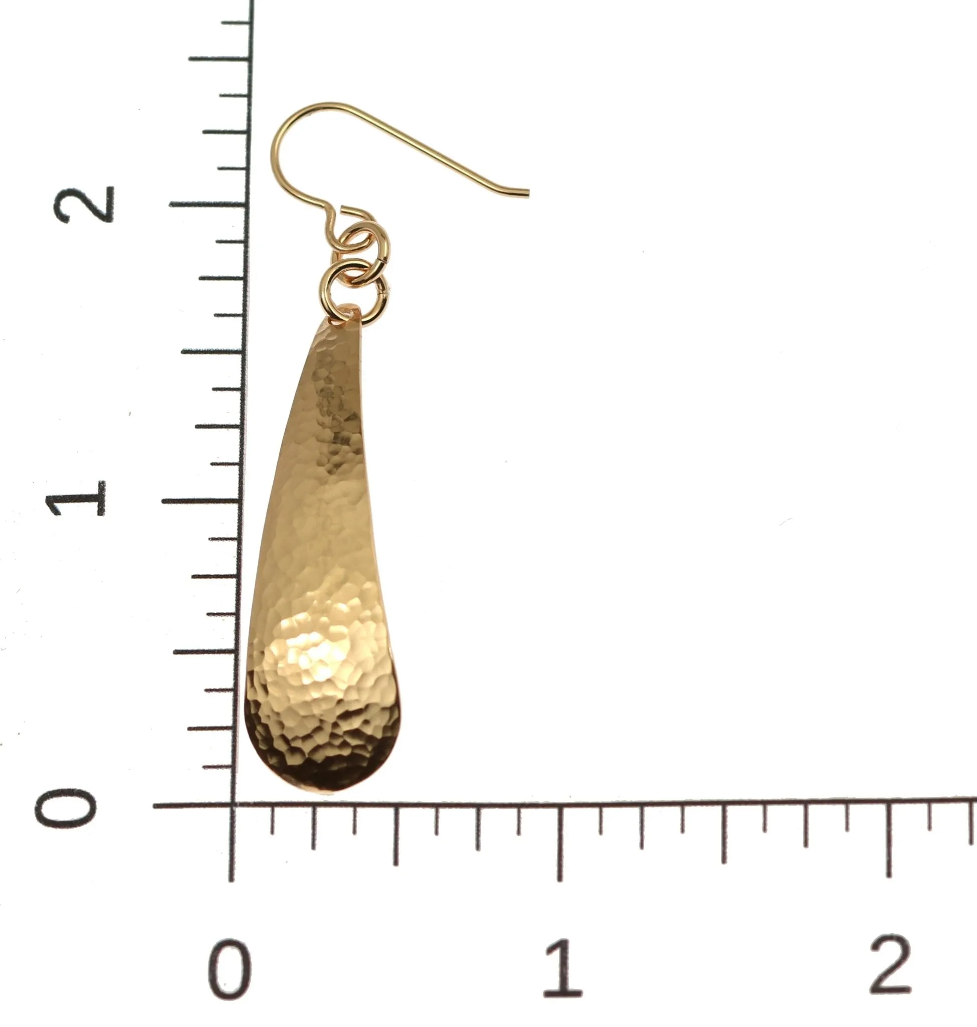 Hammered Bronze Long Teardrop Earrings