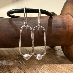 Hammered Floating Teardrop Earrings