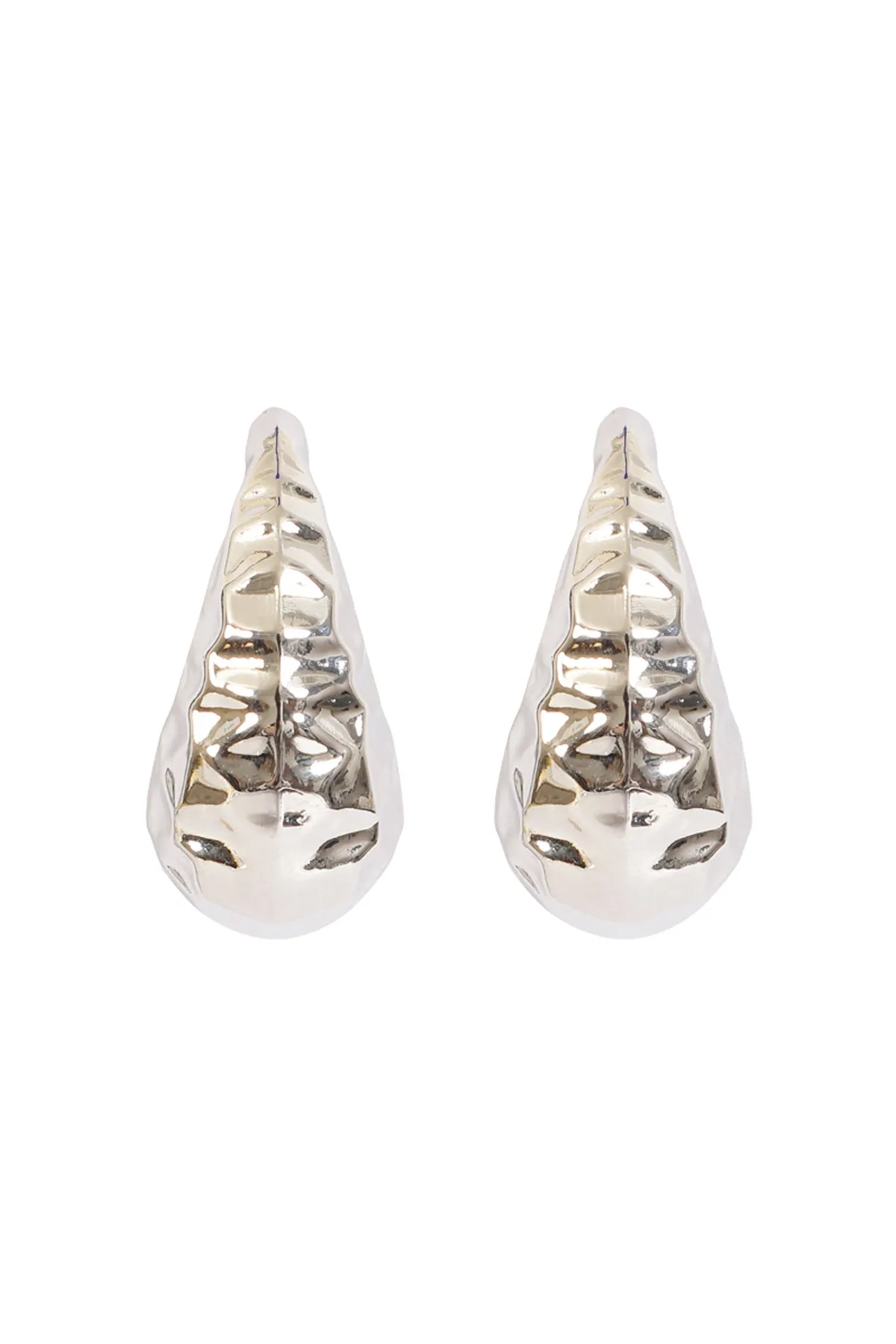 HAMMERED TEXTURE TEARDROP CCB EARRINGS