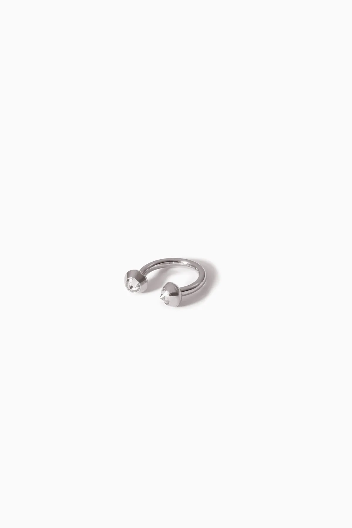 HANNAH MARTIN | 18K WHITE GOLD STUD DIAMOND CIRCURLAR BARBELL EARRING