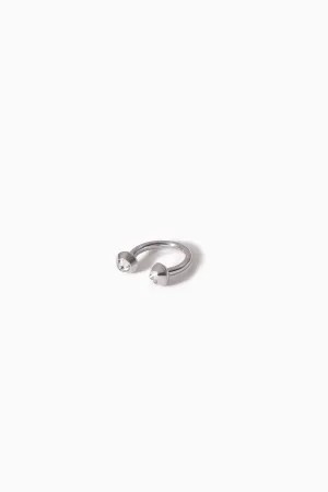 HANNAH MARTIN | 18K WHITE GOLD STUD DIAMOND CIRCURLAR BARBELL EARRING