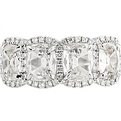 Henri Daussi 4 Stone Cushion Cut Diamond Band- 2.64ctw
