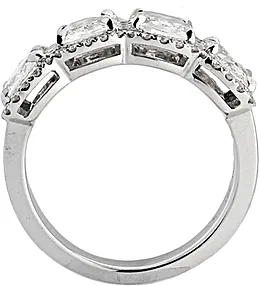 Henri Daussi 4 Stone Cushion Cut Diamond Band- 2.64ctw