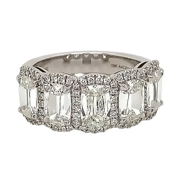 Henri Daussi Cushion Cut Five Stone 3.02ct tw Anniversary Diamond Ring