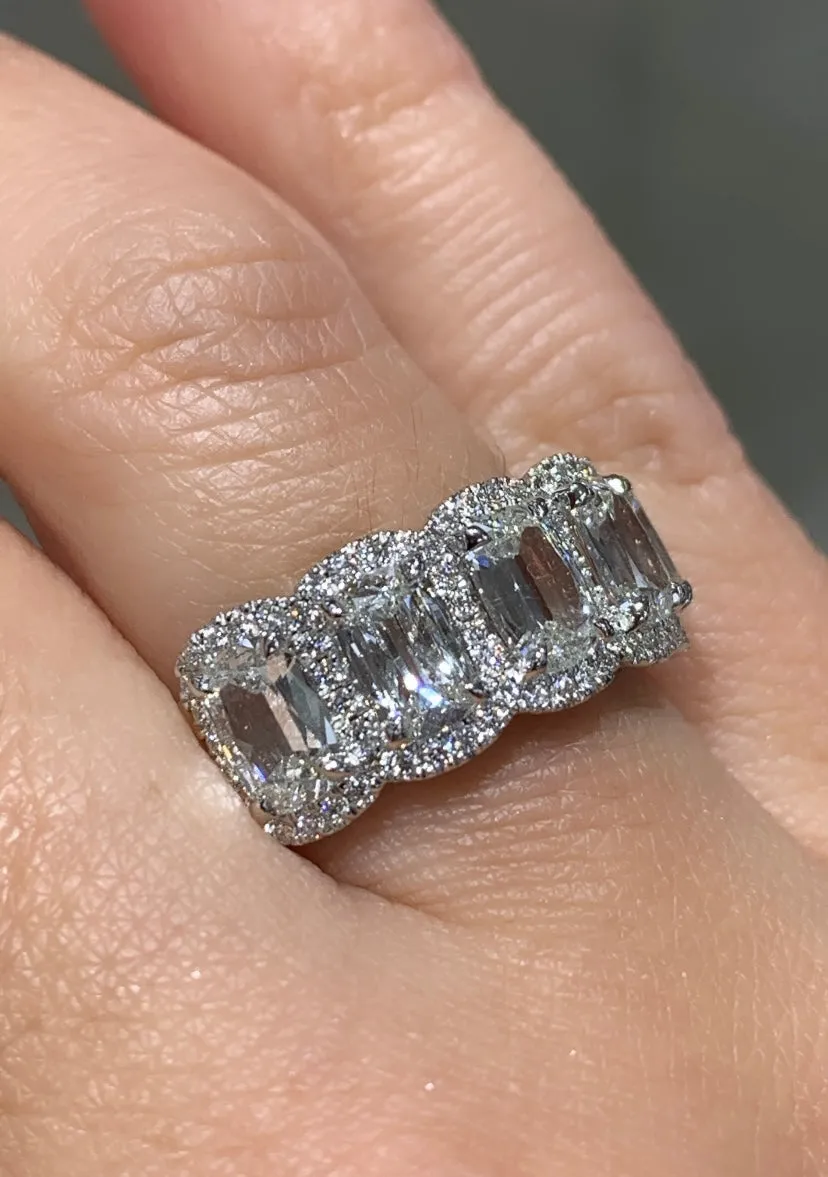 Henri Daussi Cushion Cut Five Stone 3.02ct tw Anniversary Diamond Ring