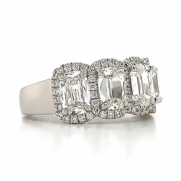 Henri Daussi Cushion Cut Five Stone 3.02ct tw Anniversary Diamond Ring