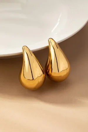 Hollow puffy teardrop earrings