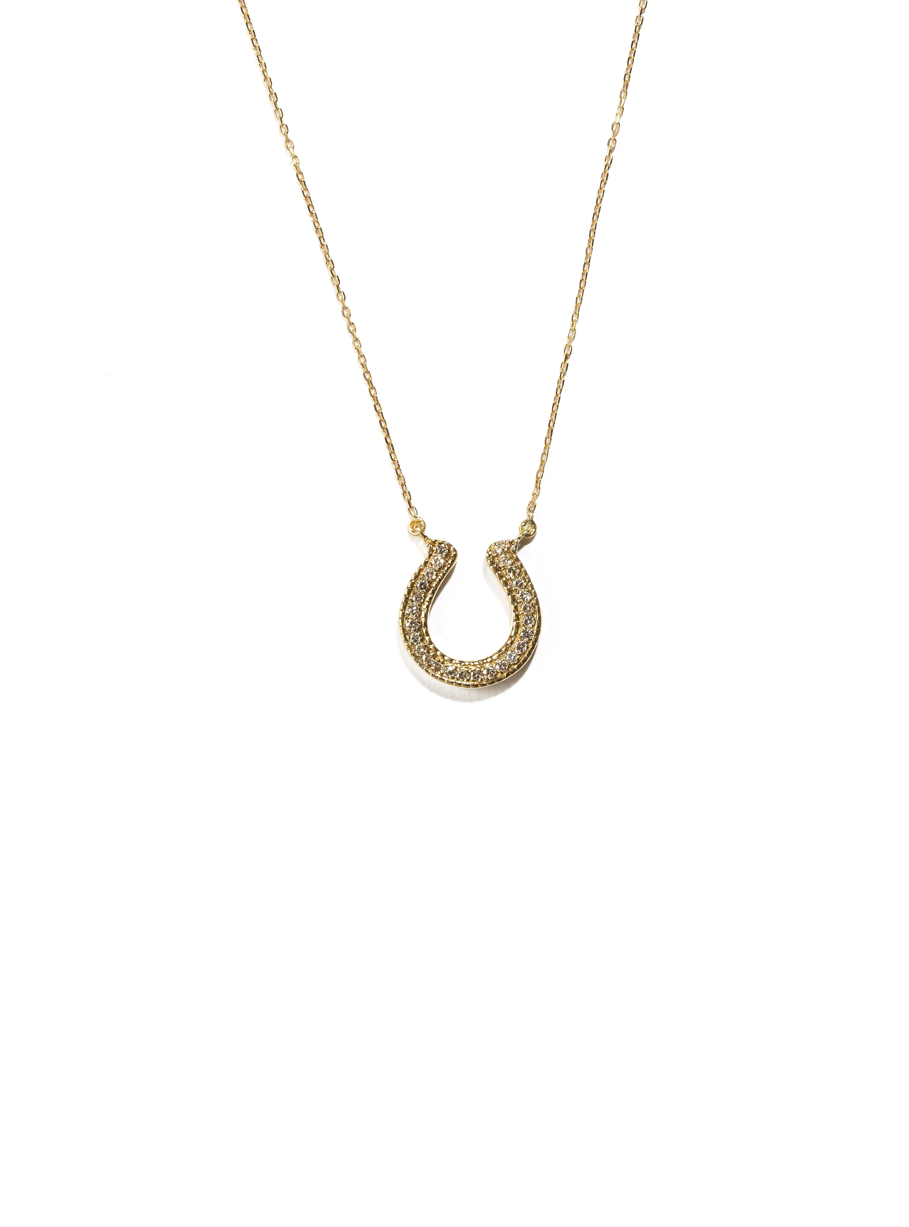 Horseshoe Necklace with Champagne Diamonds