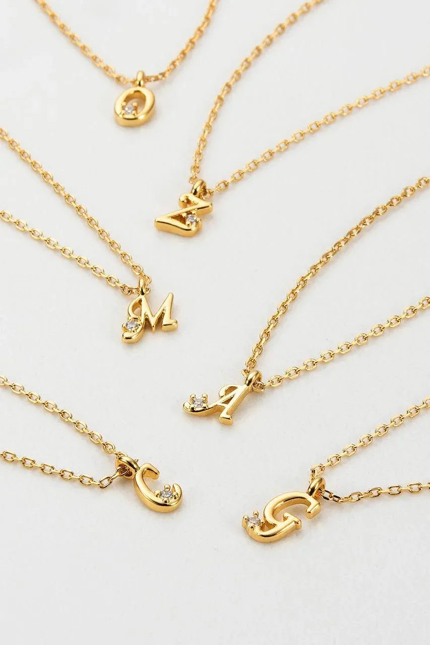 Initial Necklace I by Zafino- Gold