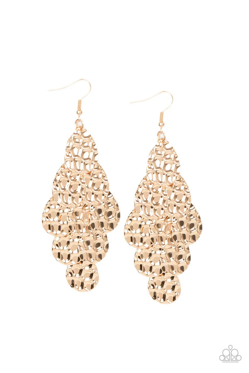 Instant Incandescence Gold Paparazzi Earrings