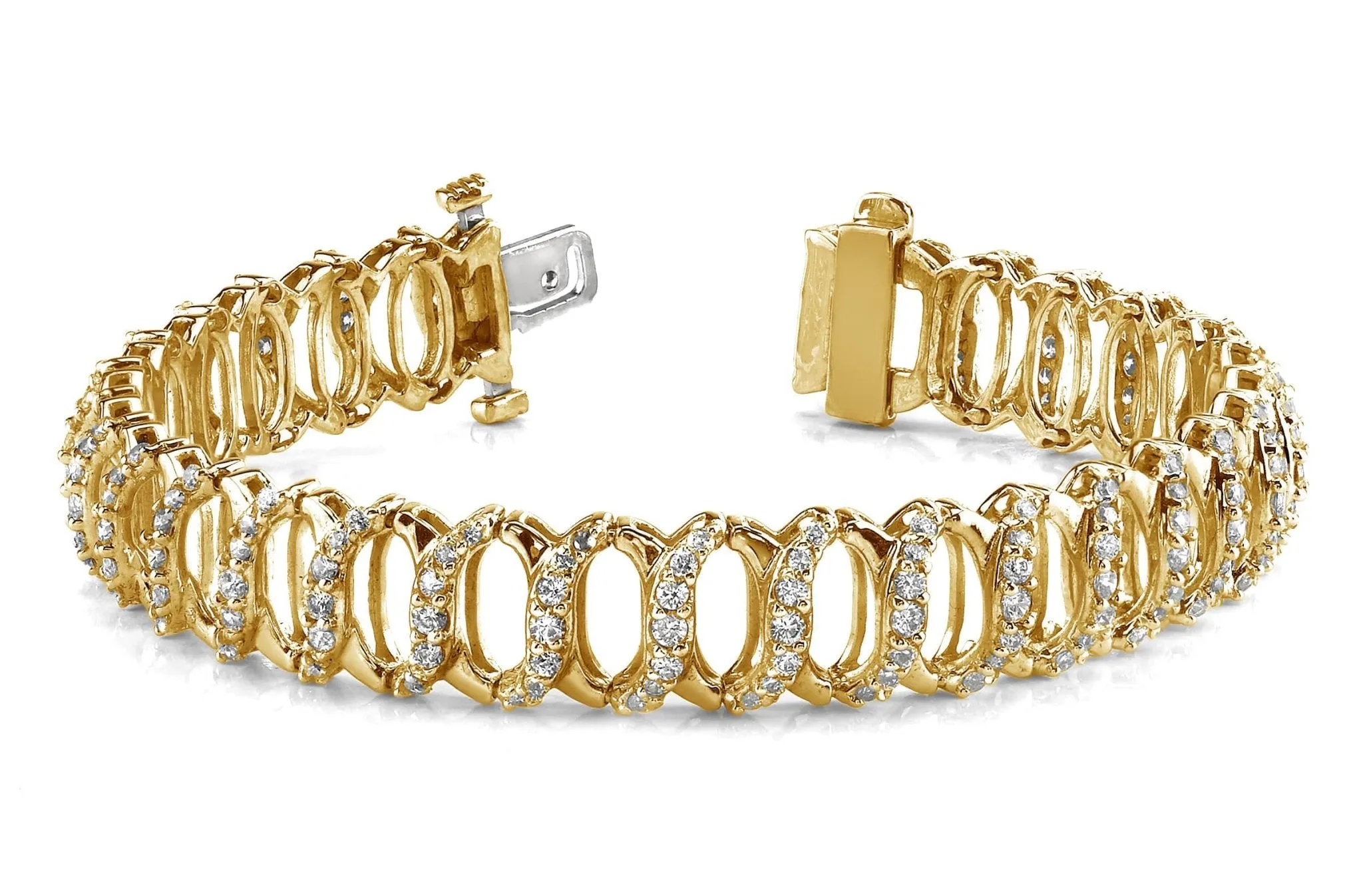 Intertwined Lab-Grown Diamond Bracelet with 5.01 ct.(finished) 1.5mm, 1.75mm, 2mm
