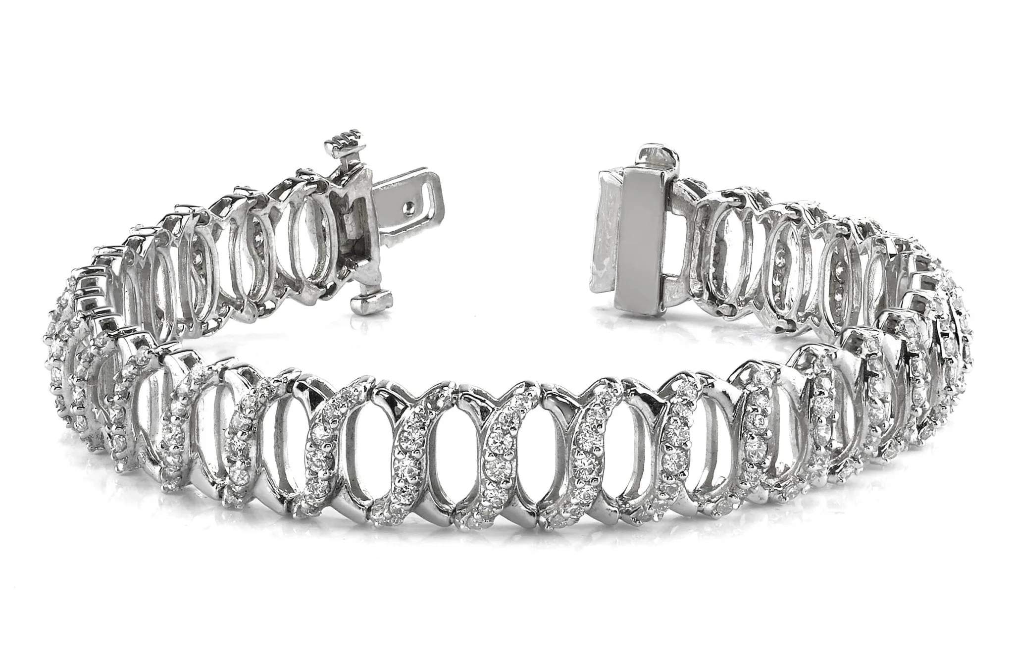 Intertwined Lab-Grown Diamond Bracelet with 5.01 ct.(finished) 1.5mm, 1.75mm, 2mm