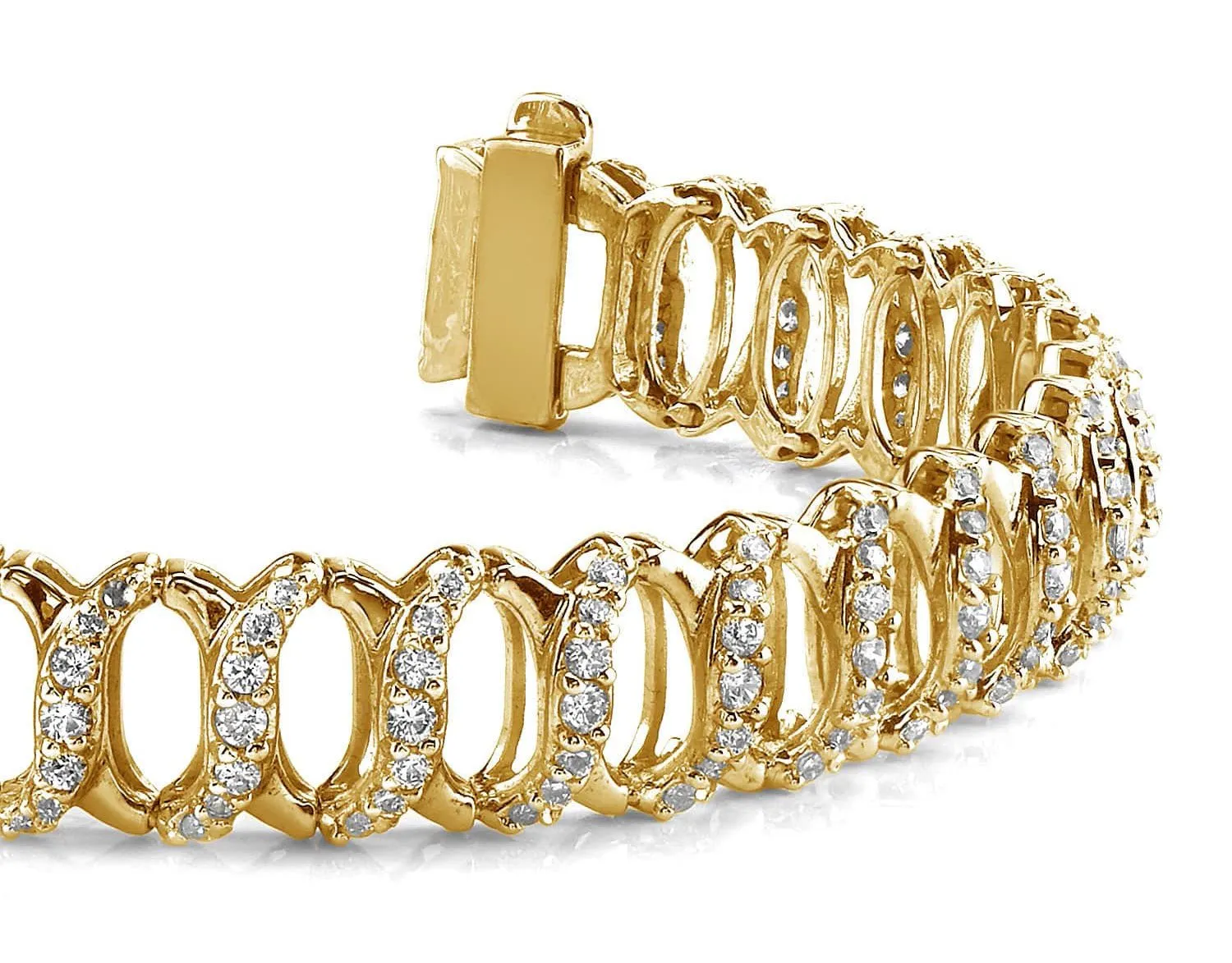 Intertwined Lab-Grown Diamond Bracelet with 5.01 ct.(finished) 1.5mm, 1.75mm, 2mm
