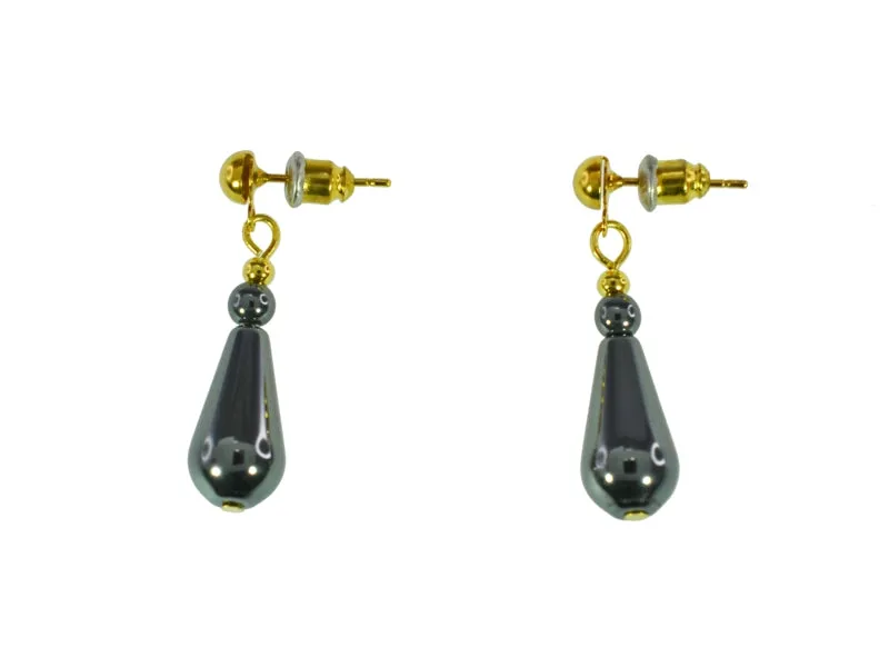 Iron Ore Teardrop Earring
