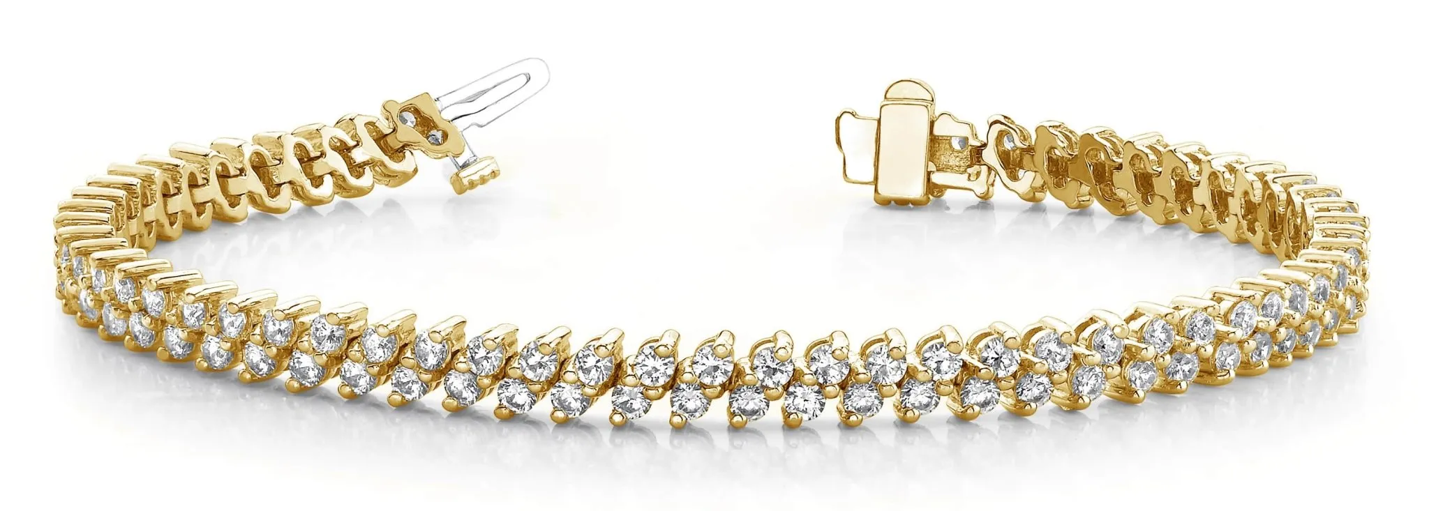 Italic Diamond Tennis Diamond Bracelet with 3.96 ct.(finished) 2mm