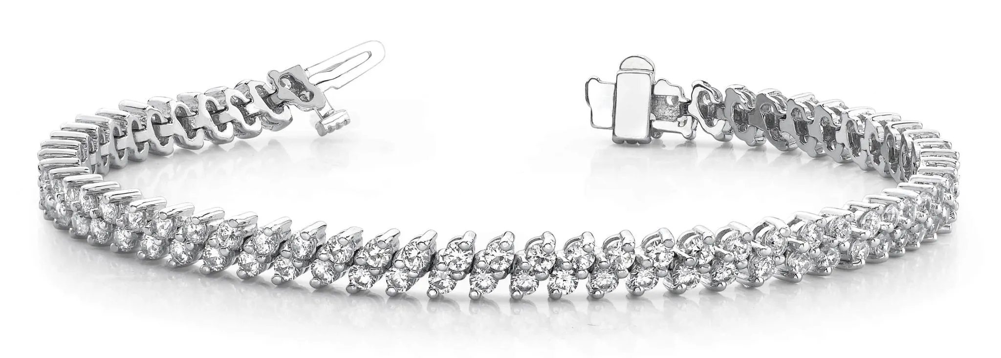 Italic Diamond Tennis Diamond Bracelet with 3.96 ct.(finished) 2mm