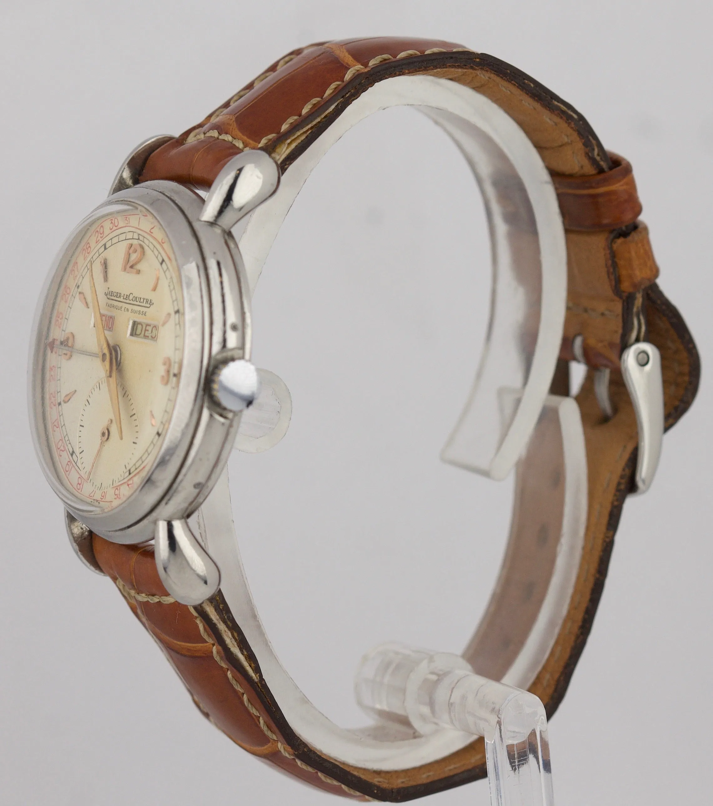 Jaeger LeCoultre 2904 Fabrique En Suisse Triple Calendar Wristwatch Tear Dropped